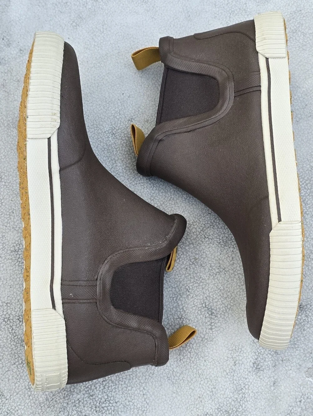 L.L.Bean Brown Chelsea Rain Boots Waterproof Slip On